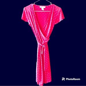 Jones & Co Jones New York Pink Polka Dot Dress Size Petite Small